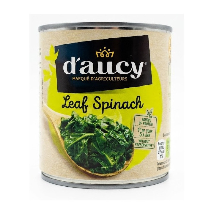Whole Spinach Leaves in Brine – 380g Tin