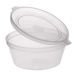 1-Ounce Clear Plastic Hinged Lid Sauce Cups