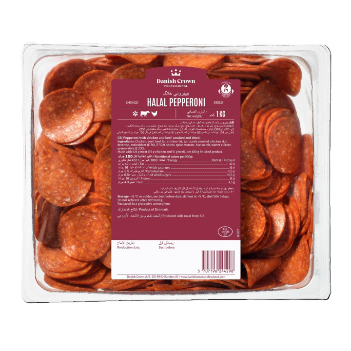 Super Tops Smoked and Dried Halal Pepperoni – 1kg Pack